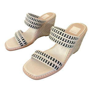 Evereve 'Abigail' Woven Wedge Beige Sandal Size 6.5